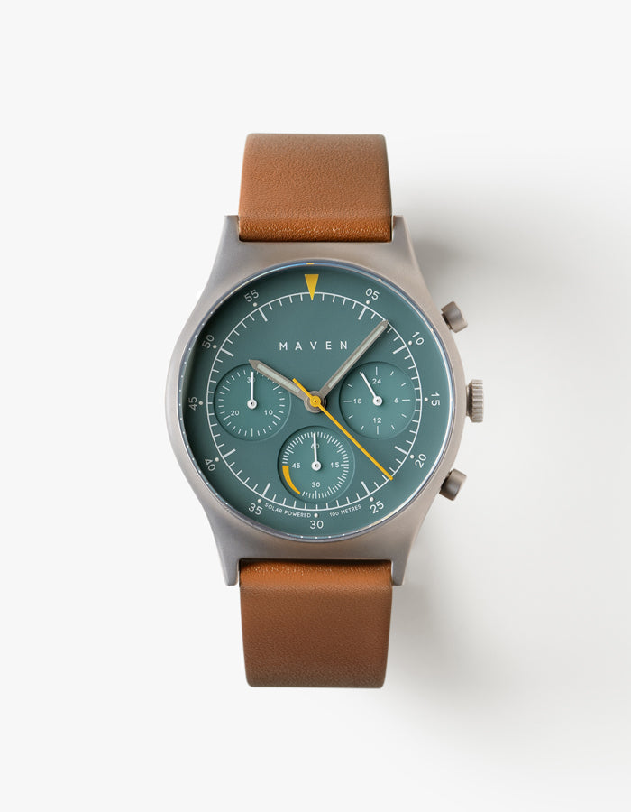 MUS SOLAR C-02 BROWN | Solar Chronograph Watches | Maven Watches