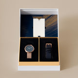 Storm Cloud 34mm + Navy Leather 16mm