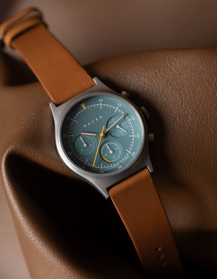 MUS SOLAR C-02 BROWN | Solar Chronograph Watches | Maven Watches