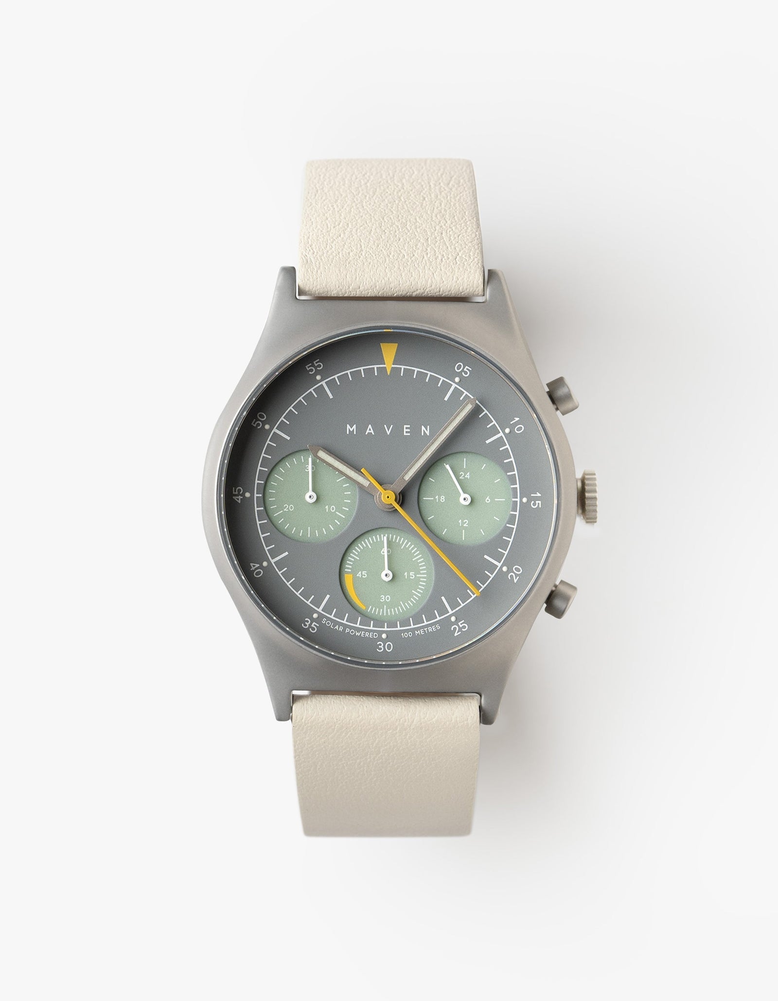 MUS SOLAR C-04 OFFWHITE | Solar Chronograph Watches | Maven 