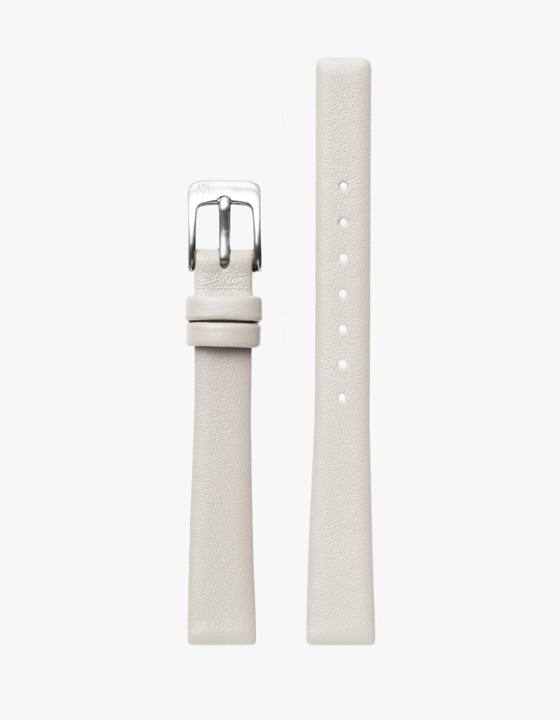 12mm Symmetria オフホワイトレザーストラップ（シルバー）