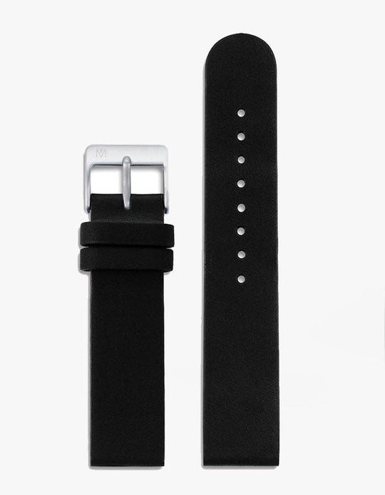 20mm ブラックレザーストラップ（シルバー）