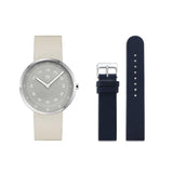 Smoke Green 40mm + Navy Leather 20mm